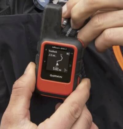 A garmin inReach Mini in use